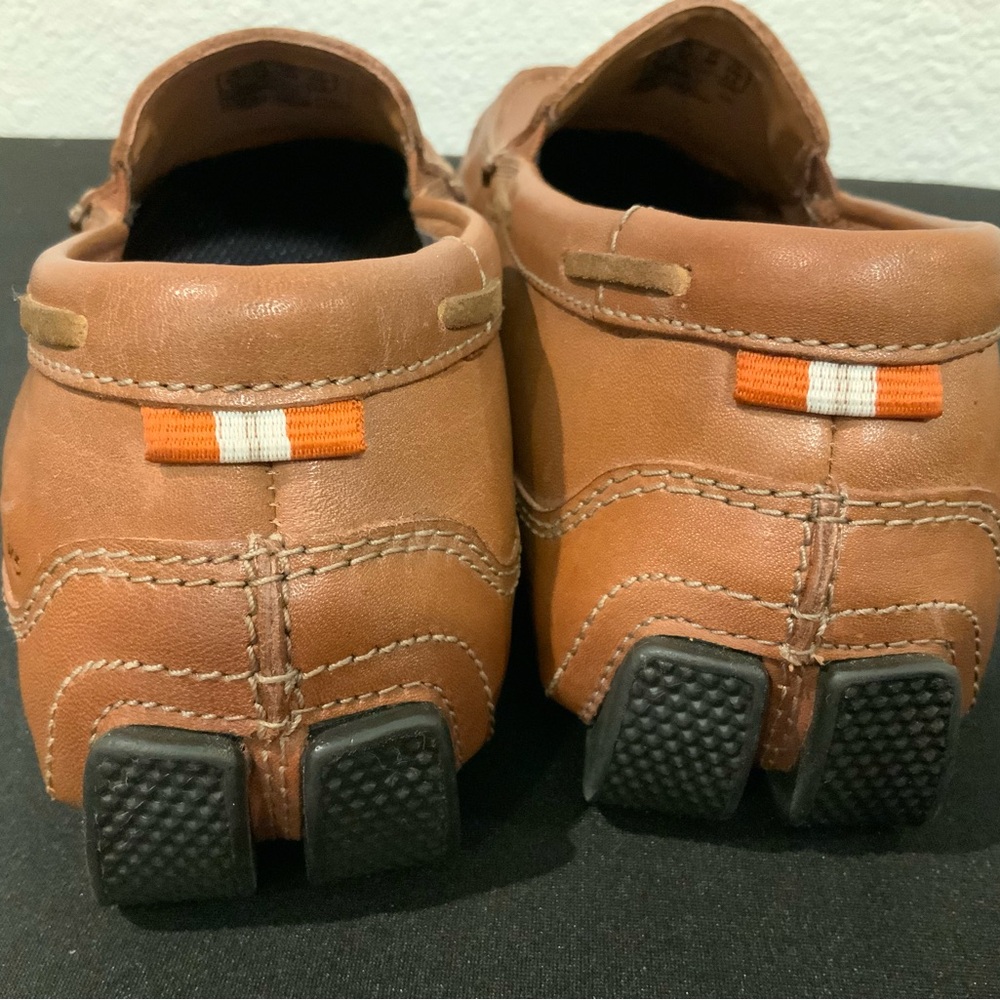 Clarks Light Brown Leather Slip-On Loafers - Picture 4 of 7